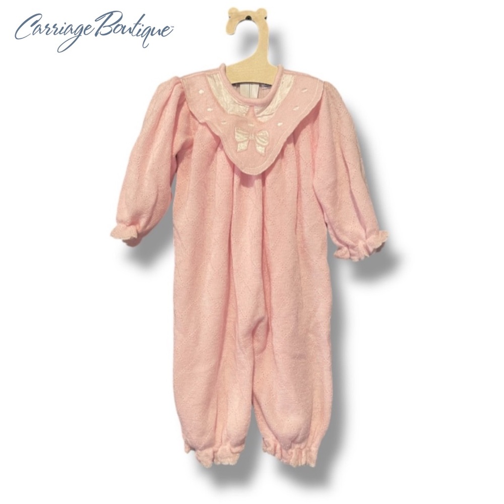 Carriage Boutique by Friedknit Creations Pink Baby Romper